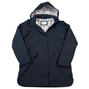 Women's Orvis Plaid Quilt Lined Water Resistant Hooded Full Zip Jacket Coat (M)